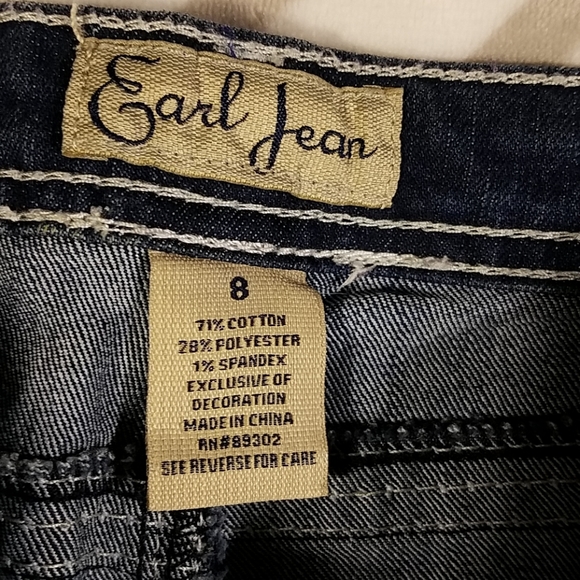 Earl Jean Rhinestone Stitched Cross Faded Size 8 - Picture 5 of 7